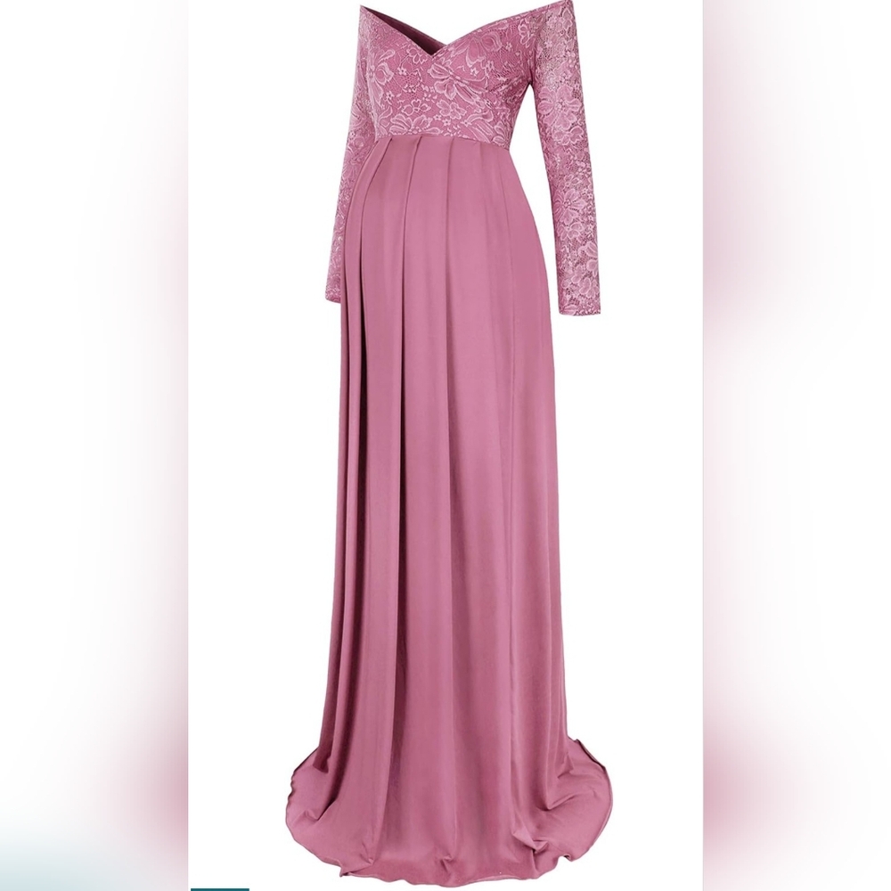 Molliya Mauve Long Sleeve Lace Dress
